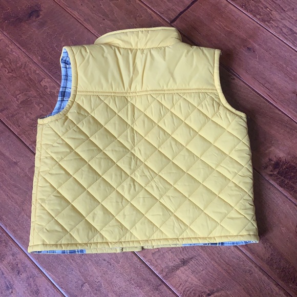 Janie and Jack yellow plaid quilted vest 4T - Picture 4 of 4